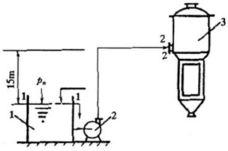 用泵将贮槽中密度为1200kg／m3的溶液送到蒸发器内，贮槽内液面维持恒定，其上方压强为101.33