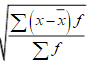 在统计资料经过分组并形成分配数列时，计算标准差的公式为( )。