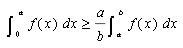 设f（x)在[0，1]上是非负、单调减少的连续函数，且0＜a＜b＜1,求证设f(x)在[0，1]上是