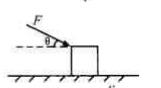 设质量为5kg的物体，置于水平面上，受力F的作用而开始移动（图3－2)．设摩擦系数μ=0.25，问力