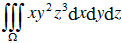 计算，其中Ω是由曲面z=xy与平面y=x，x=1和z=0所围成的闭区域．计算，其中Ω是由曲面z=xy