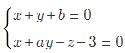 设直线L：在平面Ⅱ上，而平面Ⅱ与曲面z=x2＋y2相切于点（1，－2，5)，求a、b之值．设直线L：