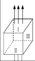 在一均匀电场中，有一边长为a的正立方体闭合面，闭合面内无电荷，如图所示，则通过上下面Ⅰ和Ⅱ的电通量分