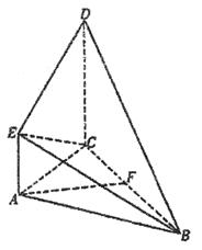 （本小题满分12分）如图所示，直角梯形ACDE与等腰直角△ABC所在平面互相垂直，F为BC的中点，，