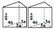 有两个相同的直三棱柱，高为，底面三角形的三边长分别为3a，4a，5a（a＞0）。用它们拼成一个三棱柱
