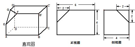 如图是一个长方体截去一个角所得的多面体的直观图及它的正（主）视图和侧（左）视图（单位：cm）．（1）
