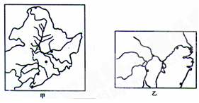 读我国甲、乙两个地区图，回答下列问题。（9分）（1）甲图所示的是我国地区；乙图所示的是我国平原地区。