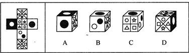 下面四个所给的选项中，哪一选项的盒子不能由左边给定的图形围成？（） A.如图示B.如图所下面四个所给