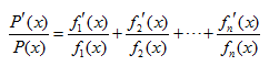 设:p（x)=f1（x)f2（x)...fn（x)≠0且所有的函数都可导，证明：设 且所有的函数都可