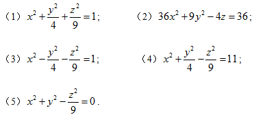 指出下列方程表示怎样的曲面，并作出图形：（1)X平方＋y平方／4＋z平方／9=1　　高等数学复旦大学