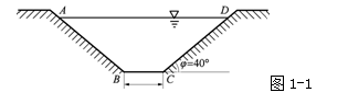 已知水渠的横断面为等腰梯形,斜角φ=40°,如图所示.当过水断面ABCD的面积为定值S0时,求湿周L