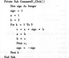 有下面程序代码：程序运行后，单击命令按钮Commandl，输出结果是A.3－12－3－1B.3581