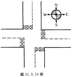 试设计题11．3．10图所示十字路口交通指挥信号灯PLC控制系统。根据控制要求画 出信号灯时序图及控