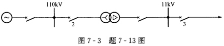 如图7—3所示。单独运行的降压变压器中，采用BCH－2型差动继电器构成的纵联差动保护，已知变压器的参