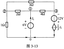 （西安交通大学2007年考研试题)如图3一13所示的电路中各参数已给定，试求受控源的功率，并说明是吸