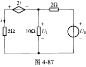 （北京科技大学2006年考研试题)（1)已知如图4一87电路中U1=12V，求电压源电压US。(北京