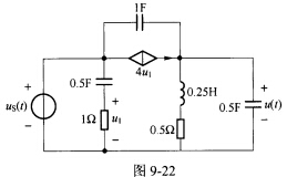 （电子科技大学2008年考研试题)如图9—22所示正弦稳态电路，已知uS（t)=5cost（2t一1