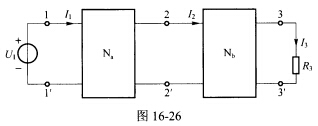 （东南大学2008年考研试题)如图16－26所示二端口网络，Na、Nb分别是两个不同无源线性电阻网络