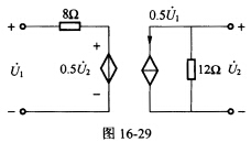 （西安电子科技大学2009年考研试题)二端口电路如图16－29所示，求Z参数。(西安电子科技大学20