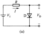 在图3．4．1（a)所示的电路中，当电源V1=5 V 时．，测得I=1 mA。若把电源电压调整到V1