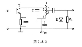 图7．5．3所示是接收机中末级中频放大器和检波器电路，中放管T的goe=100μS，2、4端的接入系