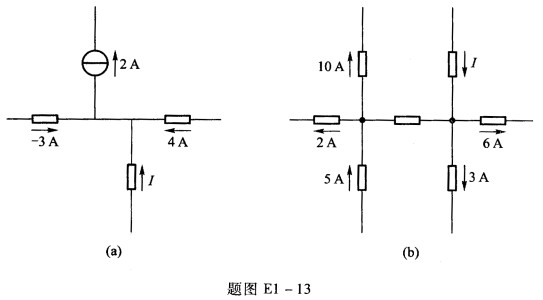求题图E1—13所示电路中的电流I。 
