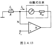 高输入阻抗模拟电压表电路如图2．4．13所示，假设图中Rint为动圈式仪表的内阻，当Vs为10 V时