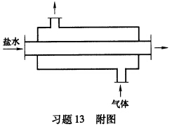 如习题13附图所示的套管式换热器，其内管为φ3．5mm×3．25mm，外管为φ60mm×3．5mm。