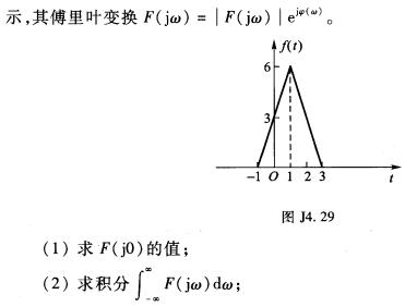 已知信号f（t)如图J4.29所 （3)求信号能量E。已知信号f(t)如图J4.29所  (3)求信