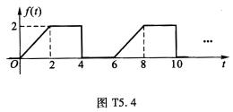 如图T5．4所示周期信号f（t)的单边拉普拉斯变换F（s)为________。如图T5．4所示周期信