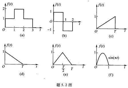 求下列题5．2图示各信号拉普拉斯变换，并注明收敛域。 