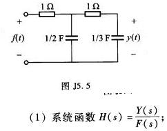 如图J5．5所示电路，已知激励信号[sin（2t)一COS（2t)]ε（t)，初始时刻电容两端的电压
