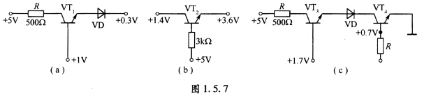 用三用表测得晶体管的电位如图1．5．7所示，已知二极管VD和晶体管VT均为硅管，试分别判断图中4个晶