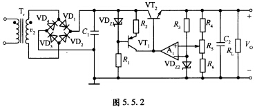 图5．5．2为正电压输出的串联型线性稳压电路，已知图中有多处连接错误。试指出错在何处并说明应如何改正