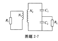 电路如图题2—7所示，已知电路输入电阻R1=75Ω，负载电阻RL=300Ω，C1=C2=7pF。问欲