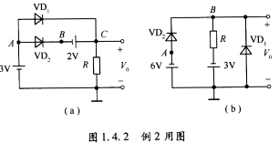 判断图1．4．2所示两个电路中的硅二极管是否导通，并求Vo值？ 