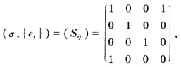 在向量空间V中，给出对称双线性形式σ，它的矩阵表示是 求：（1)[a]⊥；（2)V⊥．在向量空间V中