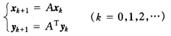 设矩阵A的n个特征值互异，对任意的非零向量χ0和y0做迭代 （1)证明：其中，λ1为矩阵A按模最大设