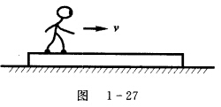 如图1—27所示，一质量为M、长为L的带形挡板，静止放在水平地面上，设板与地动摩擦因数与静摩擦因数皆