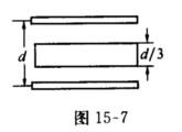 如图15－7所示，一个平行板电容器，极板间距为d，电容为C若在两板中间平行地插入一块厚度为d／3的金