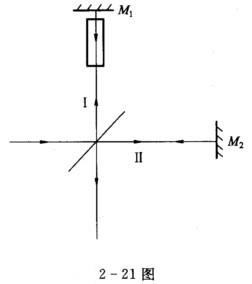 红宝石激光棒两端面平行差为10，将其置于2－21图泰曼（Twyman)干涉仪的一支光路中，光波的波长