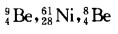 下列各组核素是同位素的为[ ]；是同量异位素的为[ ]．