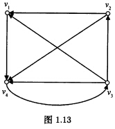 设有向图D的图形如图1．13所示，求B=AAT。 