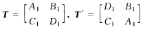 设谐振腔的一个等效透镜波导周期单元的光线变换矩阵可表示成下列光线变换矩阵的乘积： TT=T.T.设谐