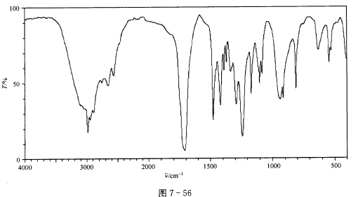 根据谱图（图7—56～图7—59)推断化合物（M=88)的结构，并对谱图进行归属。 IR谱图出峰位置