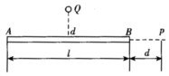 长l=15 m的直导线AB上均匀地分布着线密度为λ=5×10－9C／m的电荷（如图)．求： （1)在