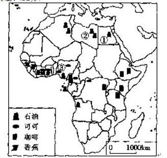 读图，回答下列问题。（12分)（1)非洲大陆隔——运河与亚洲相望，隔——海峡与欧洲相望。（2)图中①