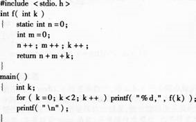 有以下程序： 程序运行后的输出结果是（）。A.3，5，B.3，6，C.3，7，D.0，3，有以下程序