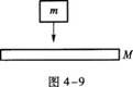 如图4－9所示，在光滑水平地面上，一质量为M的物体以v0的速度做匀速直线运动．把另一质量为m的物体轻