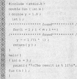 下列给定程序中，函数fun的功能是：根据整形参m的值，计算如下公式的值。 例如，若m中的值为5，则应
